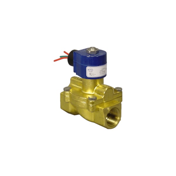Solenoid Valve, 2-Way, 1/2 in Pipe Size, 120V/60V, 110V/50V, Diaphragm, Pilot Operated, Brass, PTFE